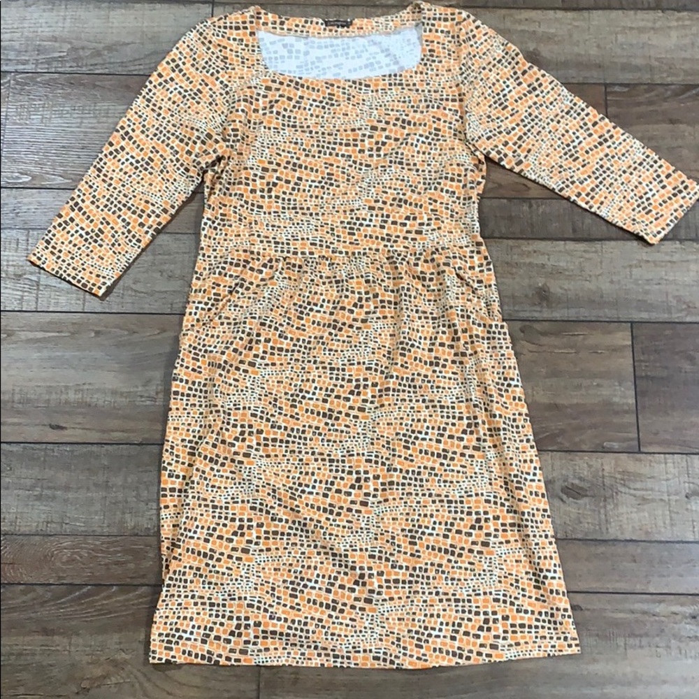 EUC J. McLaughlin Emma dress brown orange print